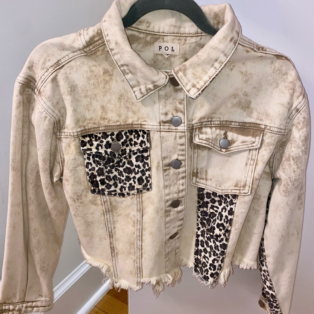 Denim Jacket Cheeta Print